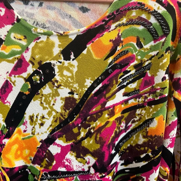 NWOT - Pierri Long Sleeve Multi-Color Light Weight Sweater- Size XL - Picture 3 of 7